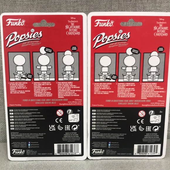 Funko Nightmare Before Christmas Popsies Jack & Sally NIP - Picture 3 of 5